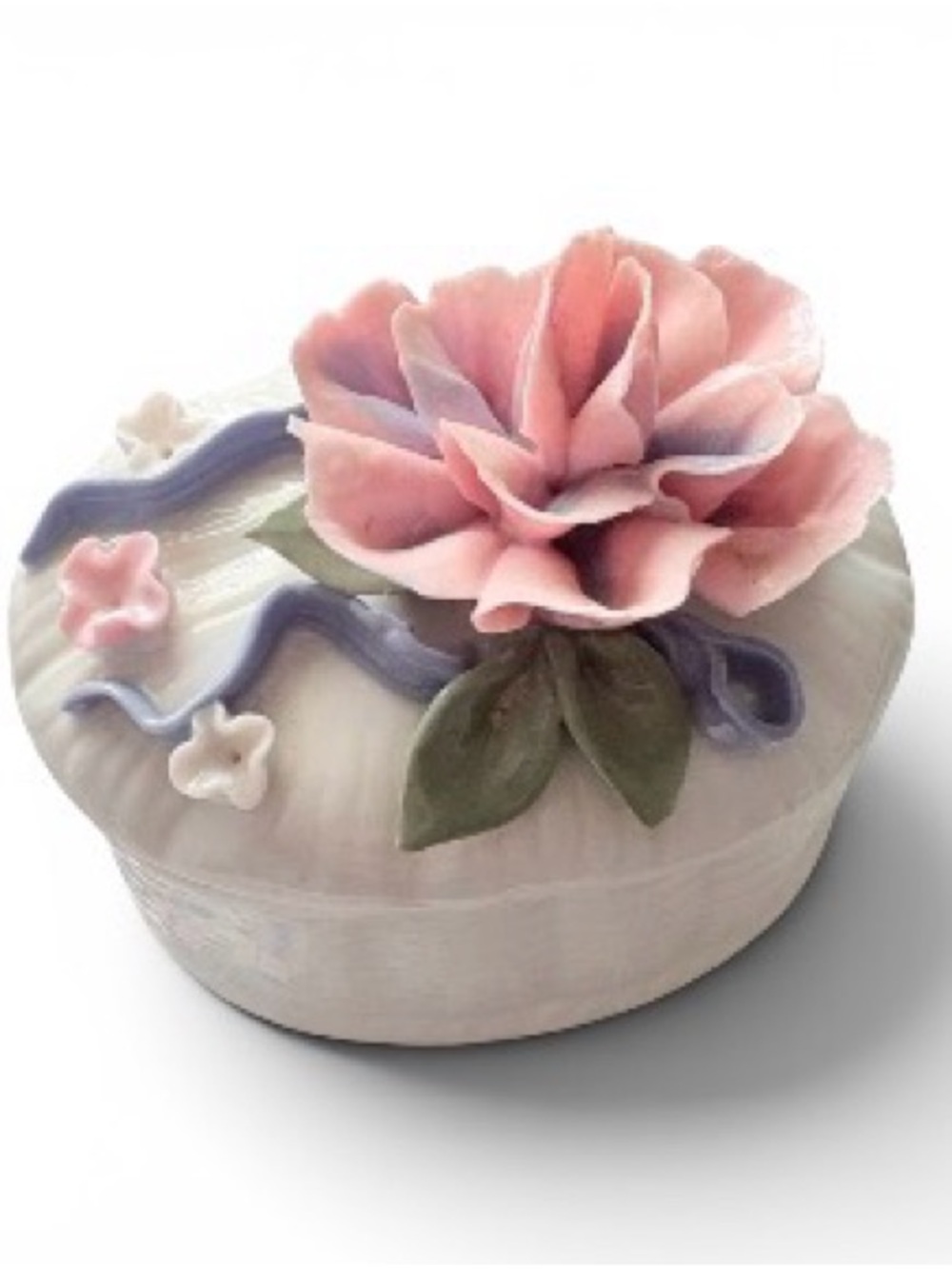 Pink Rose Trinket Box Shabby Chic Jewelry Keepsake Box Cottagecore